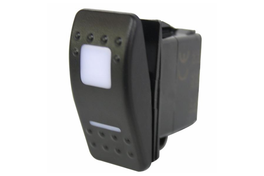Bulldog Winch LED On/Off Rocker Switch - White
