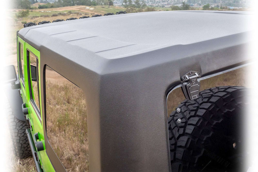 Turn Offroad Squareback 2‑Piece Hard Top, White Gel Coat w/ Insulated Black Foam Headliner - JK 4DR