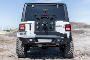 LOD Destroyer Shorty Rear Bumper w/Tire Carrier, Black  - JL