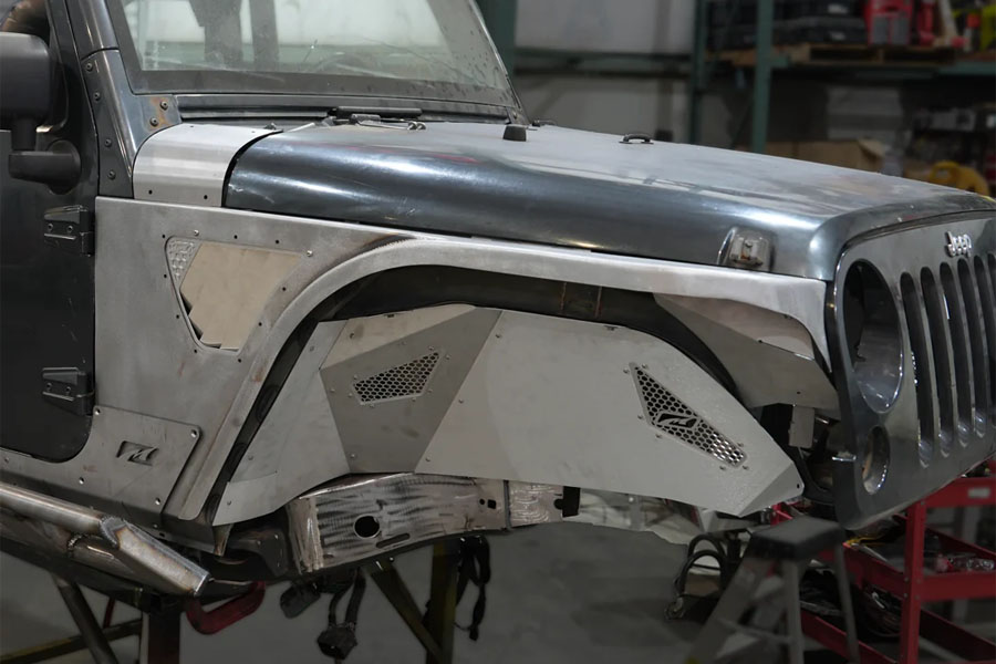 Motobilt Tomahawk Inner Fender for Front Corner Armor System - Blank - JK