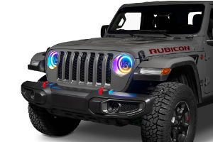 Oracle Lighting 7in High Powered LED Headlights (Pair) - Black Bezel - Dynamic ColorSHIFT - JT/JL