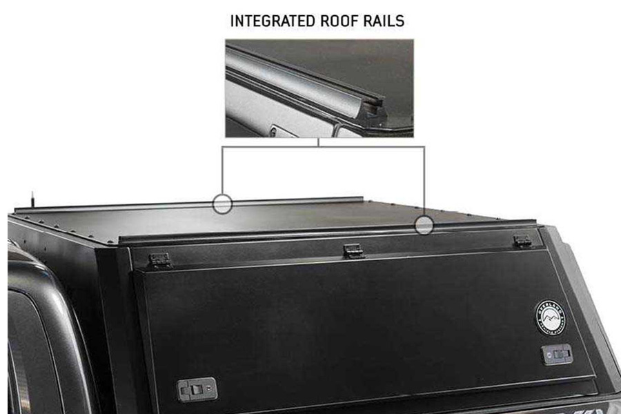 Overland Vehicle Systems Expedition Truck Cap w/Full Wing Doors, Front/Rear Windows, 3rd Brake Light - JT