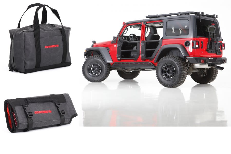 Go Rhino Front and Rear Tube Doors w/Bag or Tool Roll - JL/JT/JK 4dr