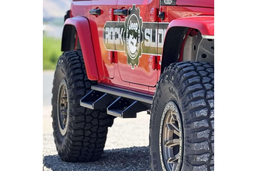 Rock-Slide Engineering 4in Removable Drop Steps for Deluxe Rock Rail - JL 4Dr