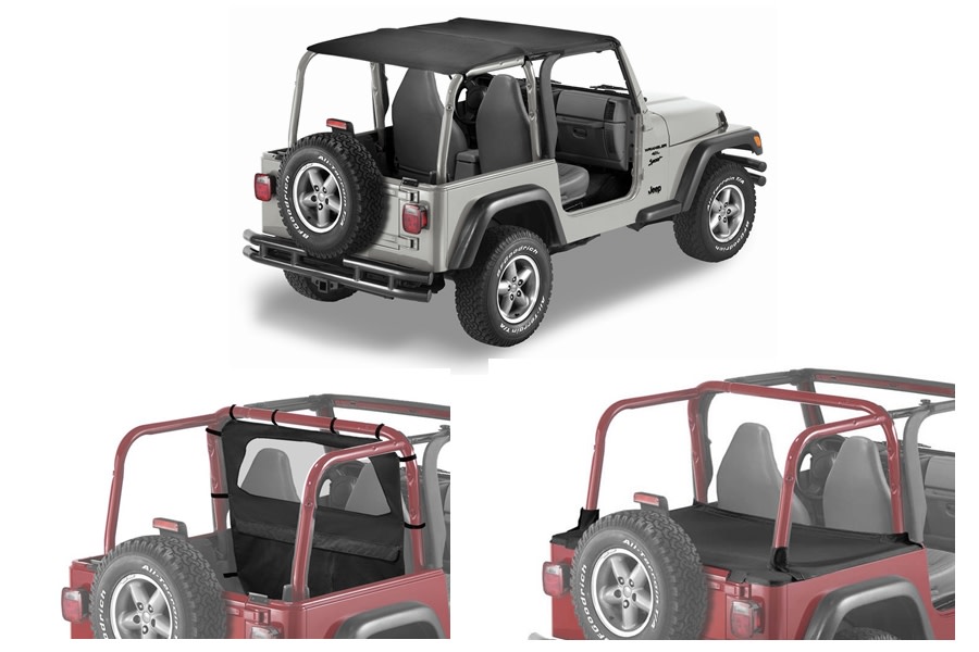 Jeep TJ Bestop Extended SafariStyle Bikini Top Package wFactory Soft Top - Jeep  Sahara 1997-2002 | XSAFARIPKG|Northridge4x4