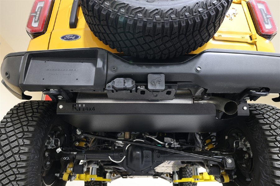 Rock Hard 4x4 Muffler Skid Plate - Black - Bronco 2021+