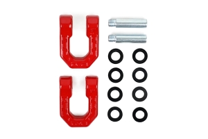 DV8 Elite Series D-Ring Shackles, Pair - Red 