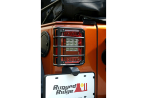 Rugged Ridge Tail Light Euro Guards Textured Black - JK