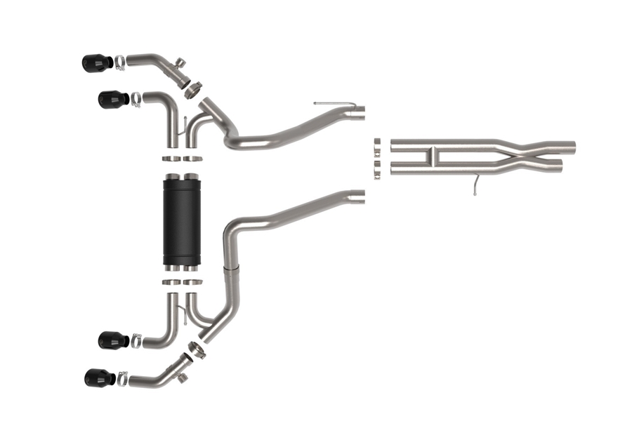 aFe Power Vulcan Series 2.5-3in Cat-Back Exhaust System w/ Black Tip - JL 392