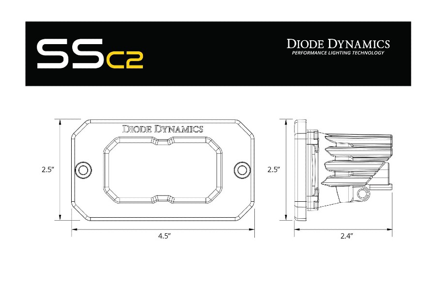 Diode Dynamics SSC2 2IN Sport Flush Mount LED Fog Pod, ABL
