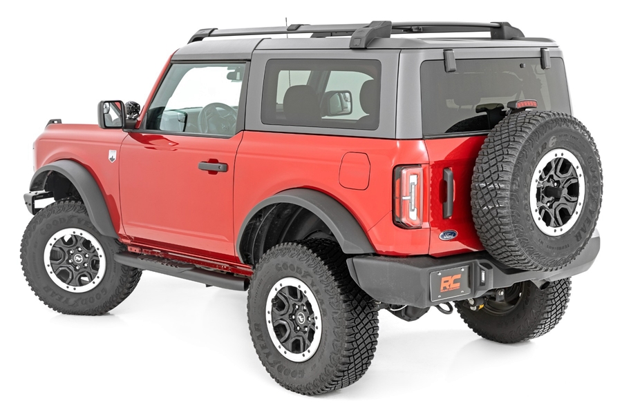 Rough Country Oval Nerf Steps - Black   - Bronco 2dr 2021+