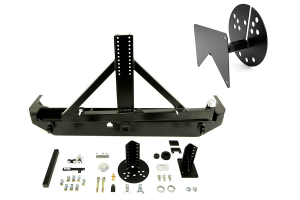 Rock Hard 4x4 Rear Bumper w/ License Plate Relocation Bracket - JK