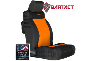 Bartact Tactical Series Front Seat Cover - Black/Orange, SRS-Compliant - JK 2007-10