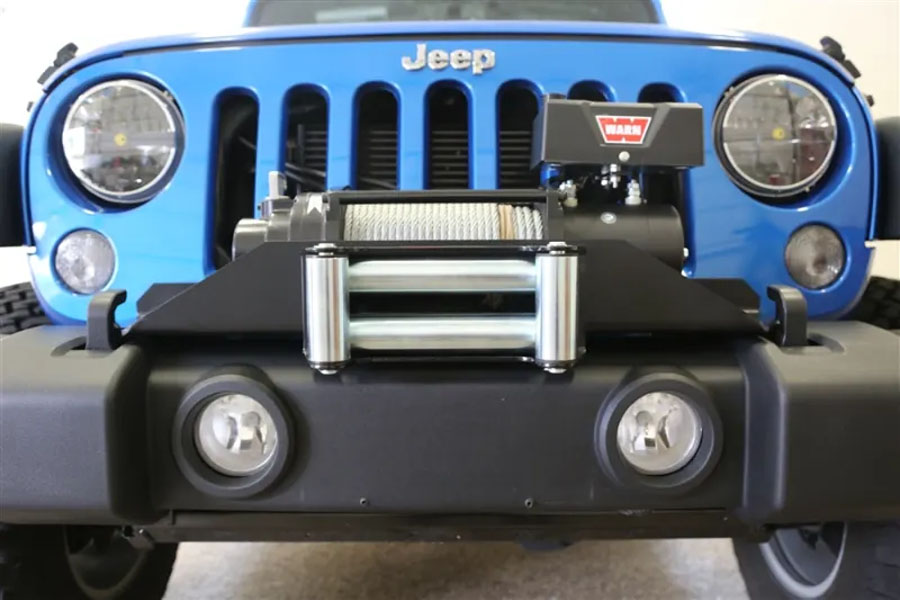 Rock Hard 4x4 Patriot Series Front Winch Plate for Factory Plastic Bumper - JK