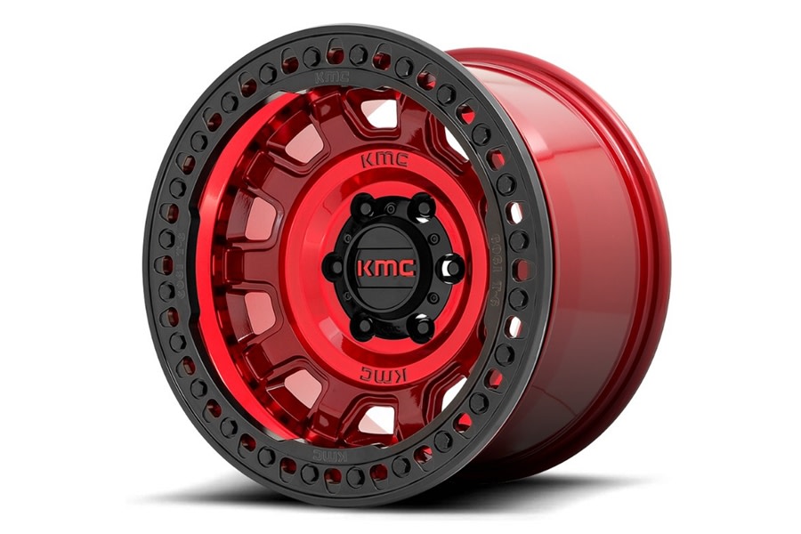 KMC Wheels KM236 Tank Series Beadlock Wheel, 17x9 5x5 - Red - JT/JL/JK