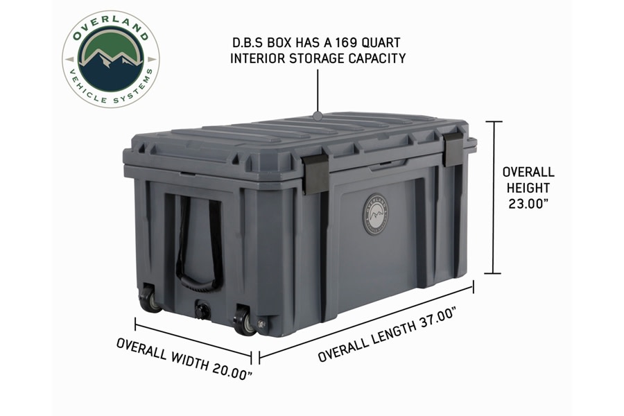 Overland Vehicle Systems Dry Storage Box, Dark Grey -169 QT 