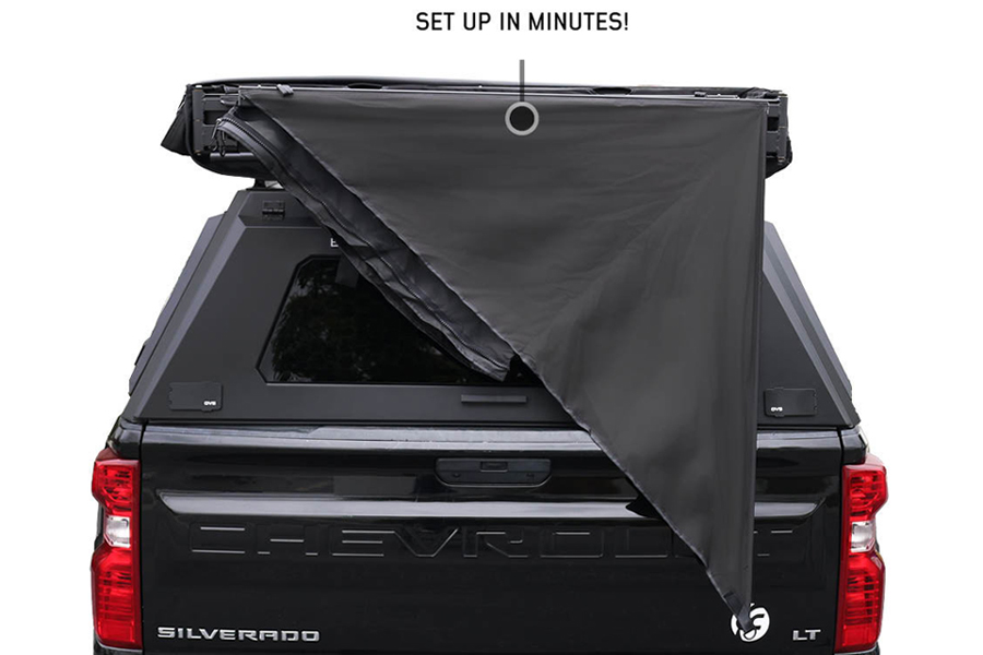 Overland Vehicle Systems XD Nomadic 315 Degree Awning - Black Fabric and Travel Cover 
