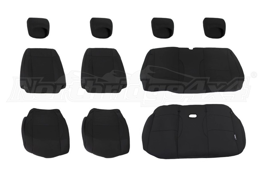 King 4WD Premium Neoprene Front and Rear Seat Covers Black - JK 2dr 2013+