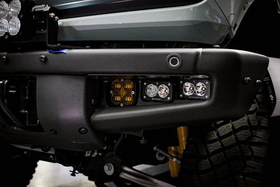 Baja Designs Squadron SAE/Dual S2 Sport Bumper Amber Fog Pocket Light Kit w/ Upfitter - Bronco 2021+