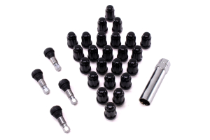 Wheel Pros 6 Lug 12x1.5 Spline Drive Lug Nuts, Black 24 pieces