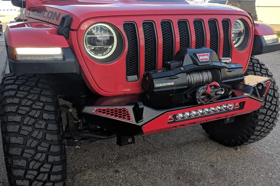 Crawltek Blaze Front Bumper w/ 20in Light Mount - Black - JT/JL
