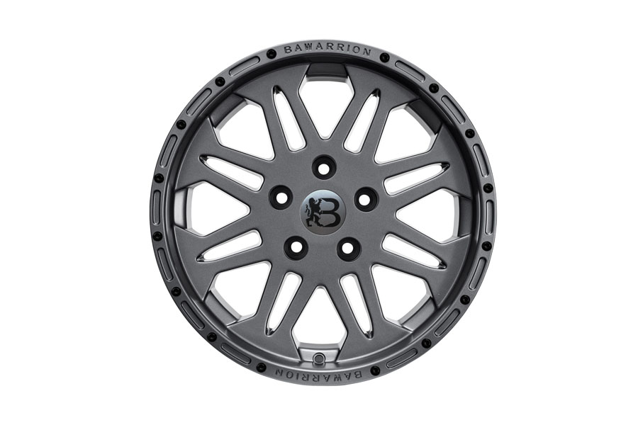 Bawarrion Coffi` 17x8.5 5x5 10mm Wheel - Gun Metal 'Shade Line' w/ Matte Black Logo - JL/JT/JK