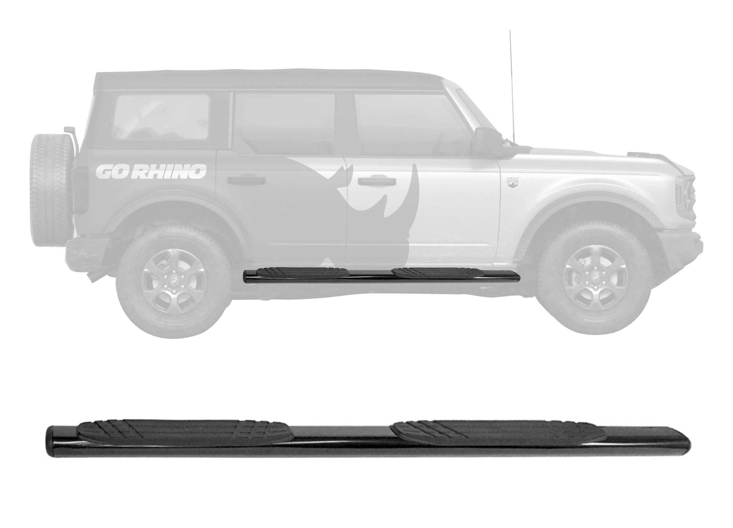 Go Rhino 4in OE Xtreme Side Step Kit - Black - Bronco 4dr 2021+