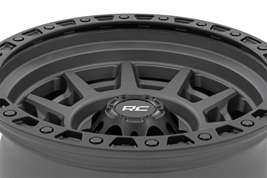 Rough Country 85 Series Wheel 17x9 5x5 -12mm - Gunmetal Gray/Black - JL/JK/JT