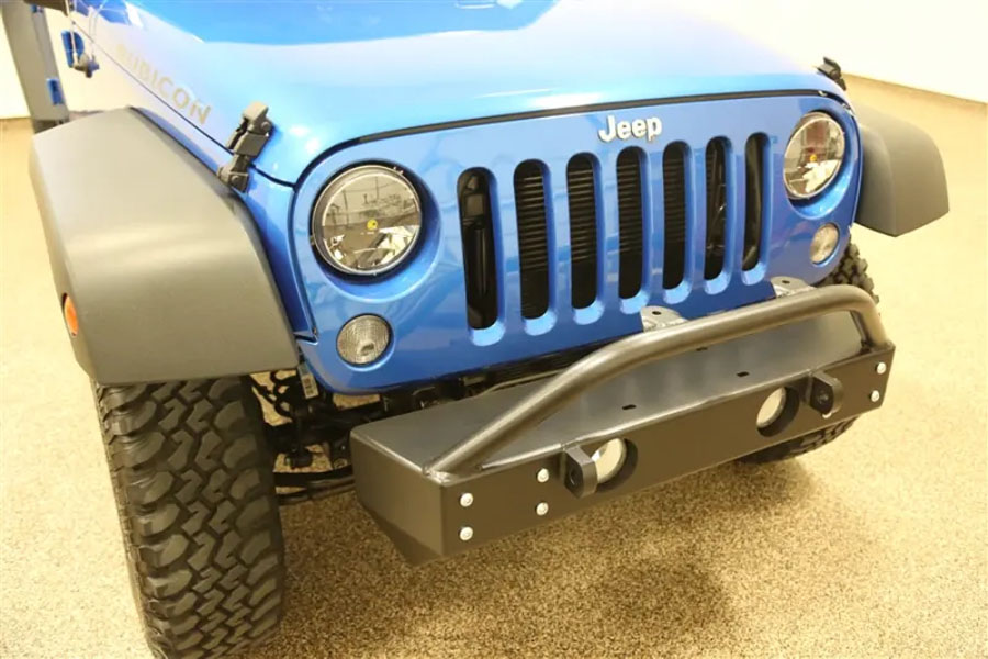 Rock Hard 4x4 Patriot Series Aluminum Grille Width Front Bumper w/ Fog Light Cutouts - JK