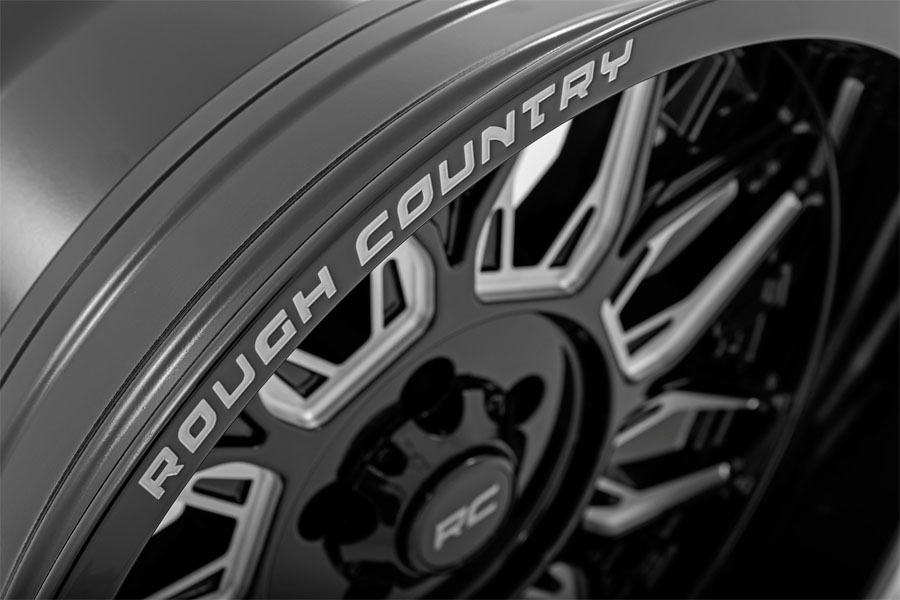 Rough Country 86 Series Wheel, 20x10 5x5 -19mm - Gloss Black - JT/JL/JK