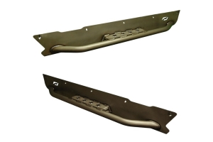 Motobilt Full Length Rocker Guards w/ Step - Bare Steel  - TJ 