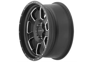 Pro Comp Sledge 43 Series Satin Black w/ Milled Accent Wheel 17x9 5x5 - JT/JL/JK