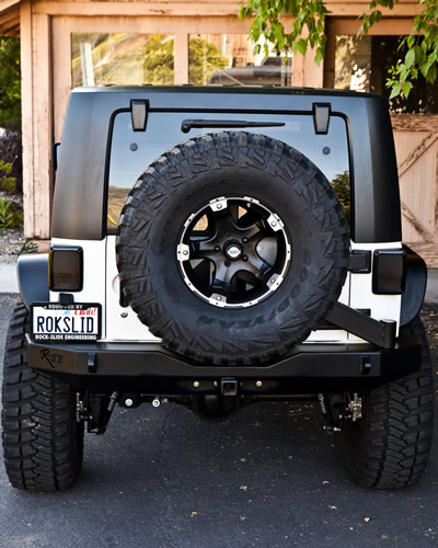 Rock-Slide Engineering Aluminum Rear Bumper w/Tire Carrier - JK