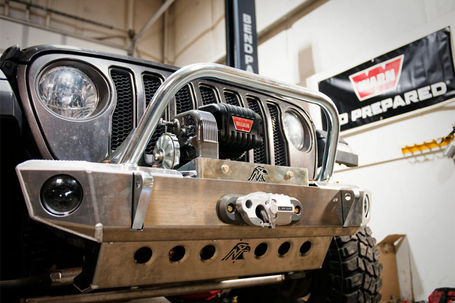 Next Venture Motorsports 8274 Aluminum Adventure Series Front Bumper w/ 11in Stinger - Bare - JL/JT