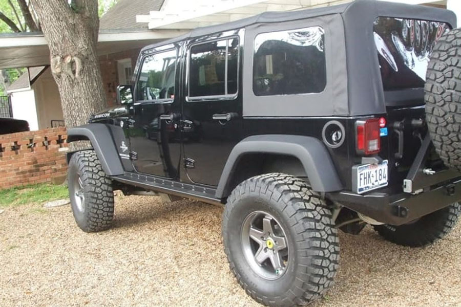 Rock Hard 4x4 Patriot Series Boat Side Rock Sliders w/ Smooth Plate - JK 4DR