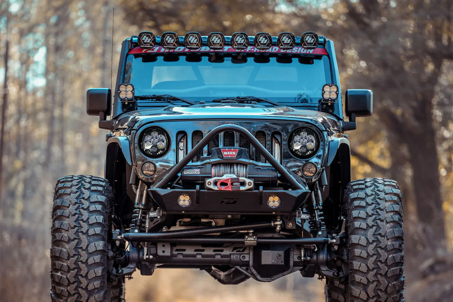 Motobilt Headlight Bracket Kit for Baja Designs LP6 - JK
