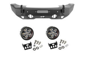 Rugged Ridge Front Stubby HD Bumper w/LED Lights Package - JT/JL/JK