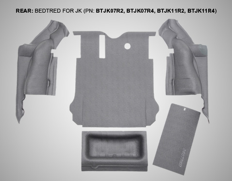 Bedrug Bedtred Cargo Floor Kit - JK 4dr 2007-10