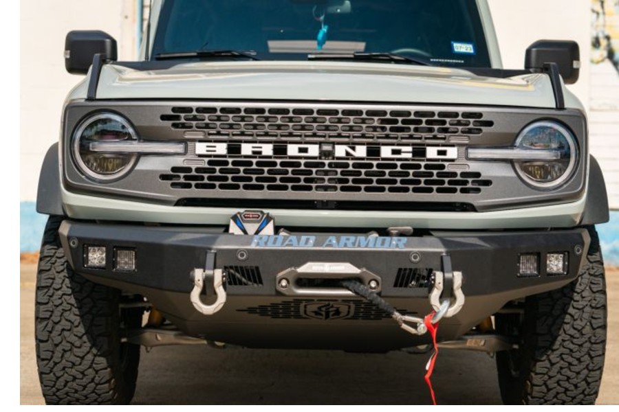 Road Armor Stealth Mid Width Winch, Texture Black - Bronco 2021+