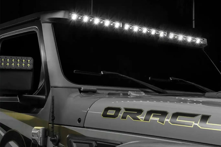 Oracle Lighting Integrated Windshield Roof LED Light Bar - JL/JT Hard Top Only