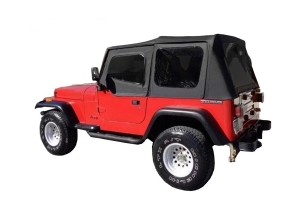 King 4WD Premium Replacement Soft Top with Tinted Windows - Black Diamond  - YJ