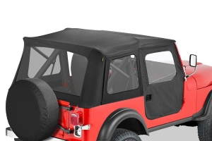 Bestop Supertop Classic Squareback Soft Top w/ Clear Windows - Black Denim - CJ3/CJ5
