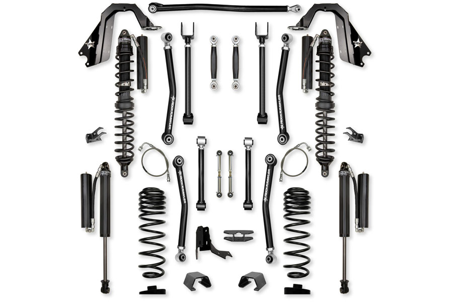 Rock Krawler 4.5in Adventure-X 'No Limits' Mid Arm Coilover Lift Kit - Comp System Stage 1 ( Part Number: JT45AXMNL-CS)