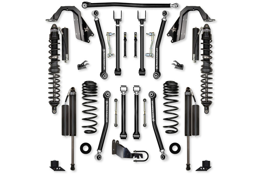 Rock Krawler 4.5in Adventure X Coilover Mid-Arm Lift Kit - Stage 1 ( Part Number: JL45AXM-4XECS)