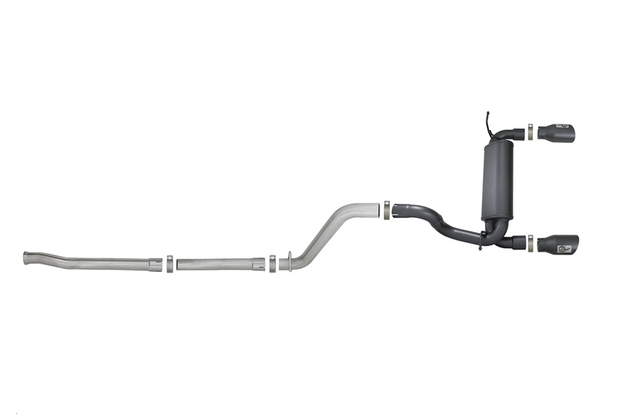 aFe Rebel Series 2.5in Cat-Back Exhaust System w/Black Tips - JL 3.6L