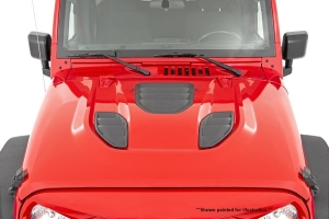 Rough Country Vented Performance Hood - Black Primer - JK