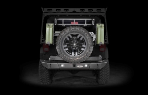 LOD Signature Series Armor Lite Gen 4 Full Width Rear Bumper w/Tire Carrier and Rigid Light Cut Outs Black - JK