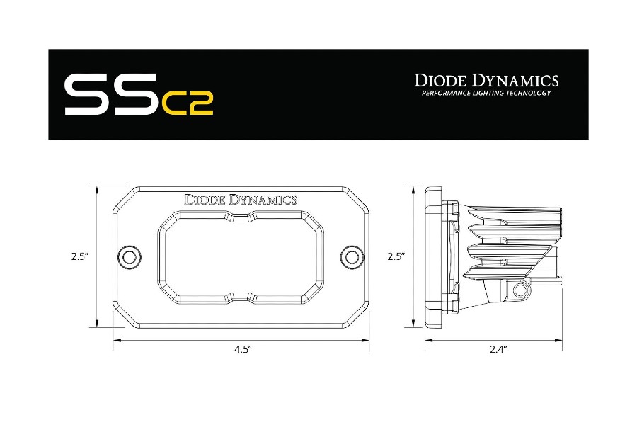 Diode Dynamics SS2 Pro Flush Mount LED Fog,  ABL-Pair