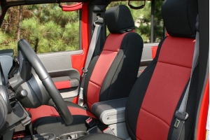 Rugged Ridge Seat Cover Kit Black/Red - JK 2dr 2007-10