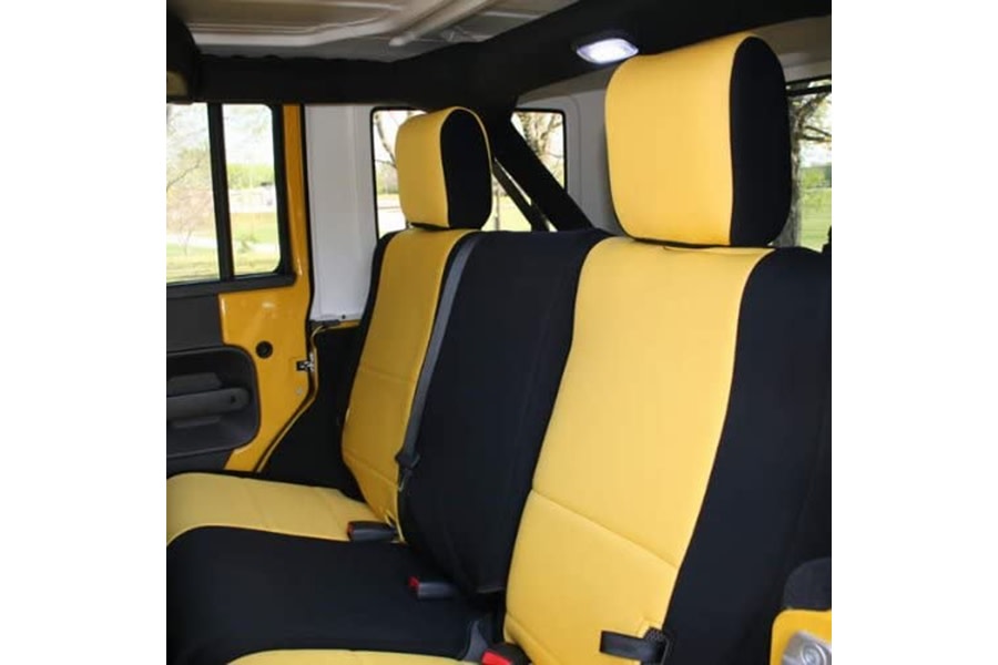 CoverKing Neoprene Rear Seat Cover - Black/Yellow - JK 4dr 2007